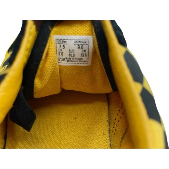 Vans Unisex Old Skool 721356 Black Yellow Checker Sneaker Shoes Size M 7.5 W 9 - Picture 6 of 6